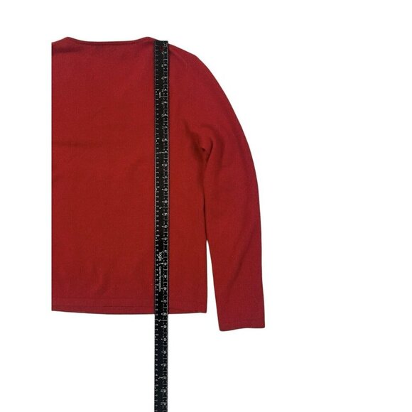 Charter Club Red 2 Ply Cashmere Long Sleeve Pullover Sweater Womens Medium - Picture 8 of 8